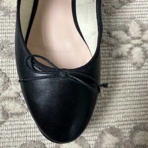 Black Leather Ballet Flats